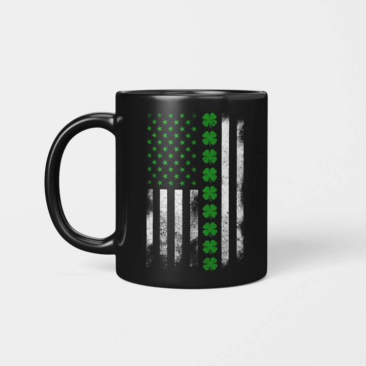 St Patrick's Day IRISH AMERICAN FLAG Gift Mug