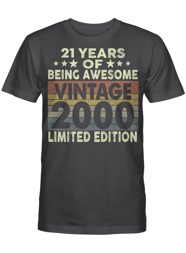 21 Years Of Being Awesome Vintage 1981 Limited Edition 21st Birthday Gifts Shirt