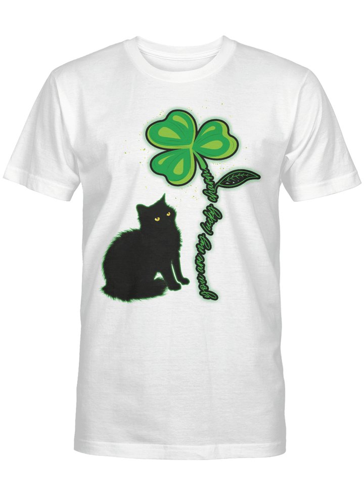 St Patricks Day Black Cat Shirt My Lucky Charm Women's Men Gifts Shirt