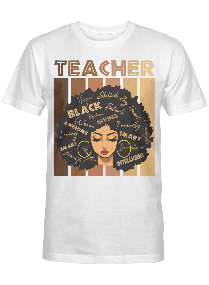 Black Smart Teacher Afro Love Melanin African American Women Shirt