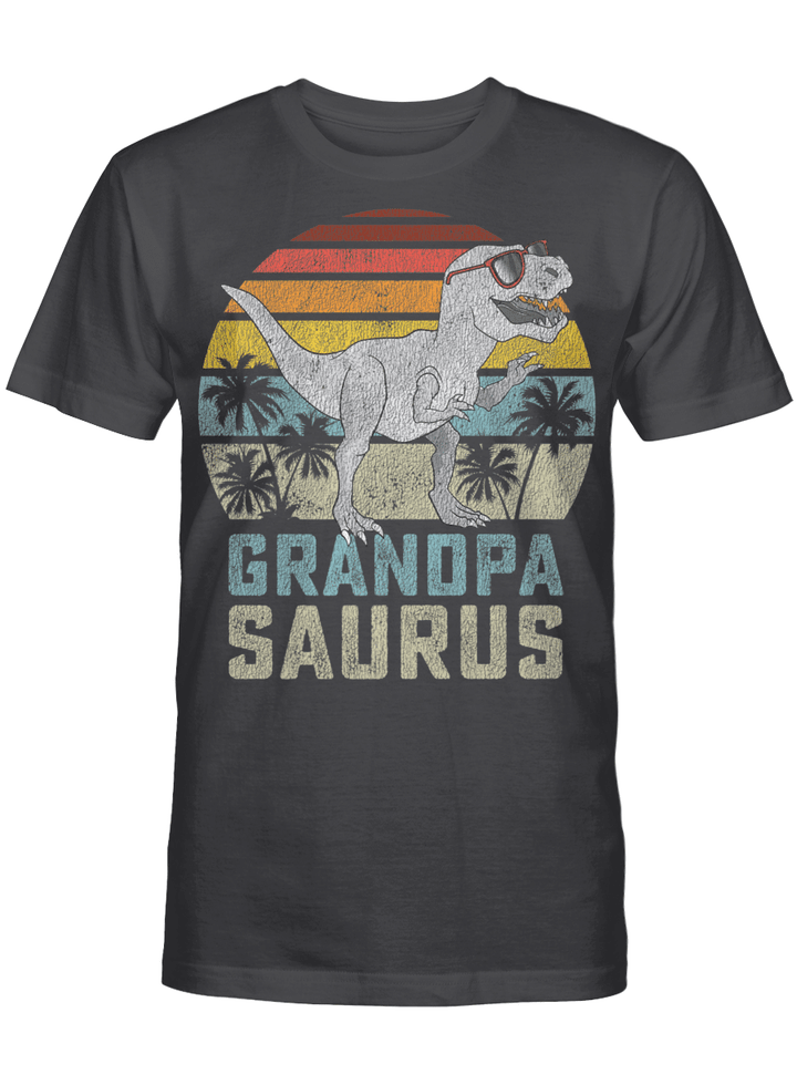 Grandpasaurus T-Rex Dinosaur Grandpa Saurus Family Matching Vintage Shirt