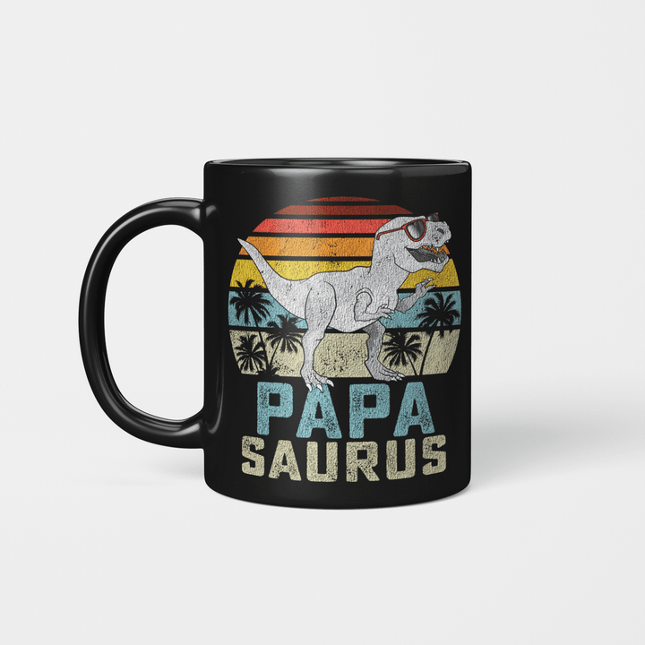 Papasaurus T-Rex Dinosaur Papa Saurus Family Matching Vintage Mug
