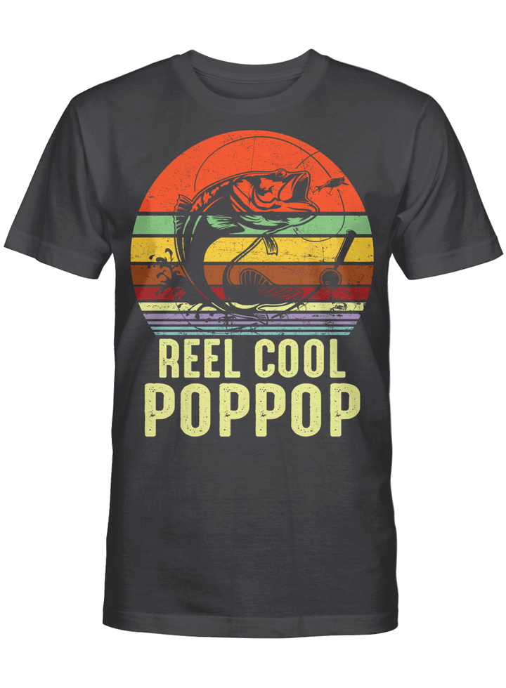 Vintage Reel Cool Pop-Pop Fishing Funny Grandpa PopPop Shirt