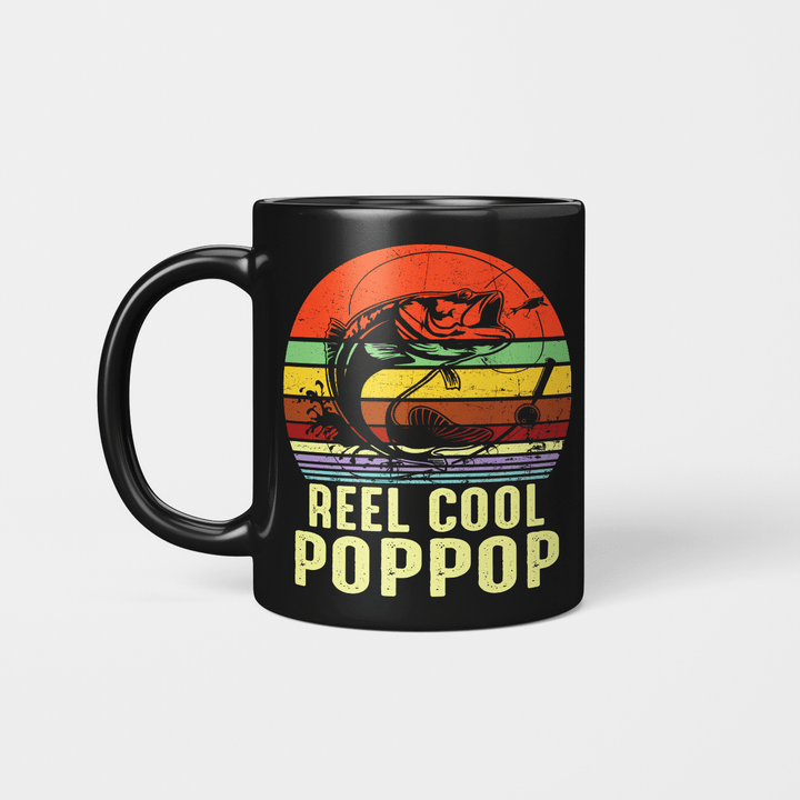 Vintage Reel Cool Pop-Pop Fishing Funny Grandpa PopPop Mug