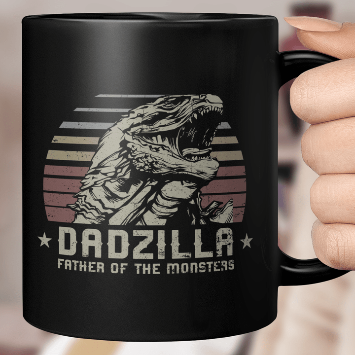 Dadzilla Father of The Monsters Retro Vintage Happy Father's Day Mug Gift For Dad