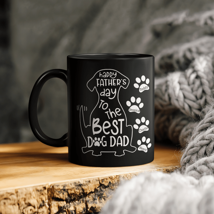 Happy Father's Day To The Best Dog Dad Personalized Dog Dad Mug Gift For Dad