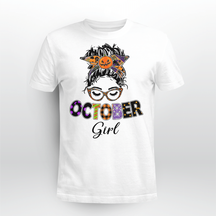 October Birthday Girl Halloween T-Shirt