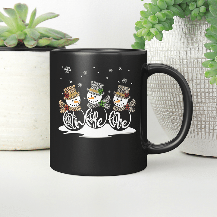 Snowman's Faith hope love Christmas Mug