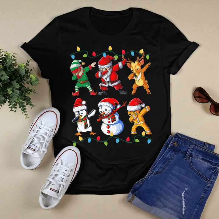 Dabbing Santa Elf Friends Christmas Shirt Funny Xmas Gifts