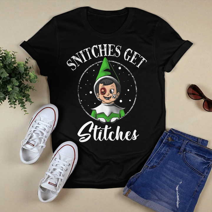 Christmas Snitches Get Stitches T-Shirt Xmas Gifts