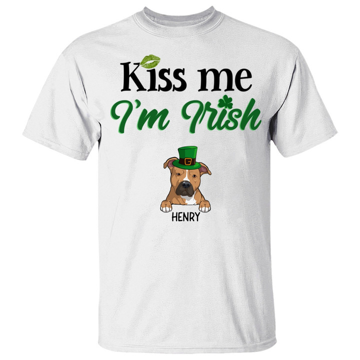 Kiss Me I'm Irish St Patrick's Day Shirt - Personalized St. Patrick's Day Unisex Shirt - Custom Dogs Lovers St Patricks Day
