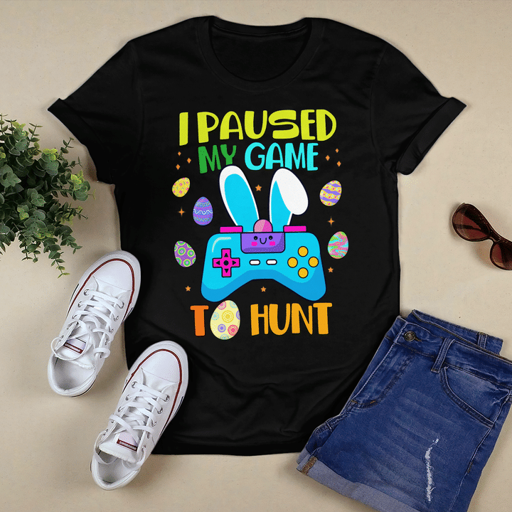 I Paused My Game To Egg Hunt Easter Funny Gamer Boys Kids Shirt