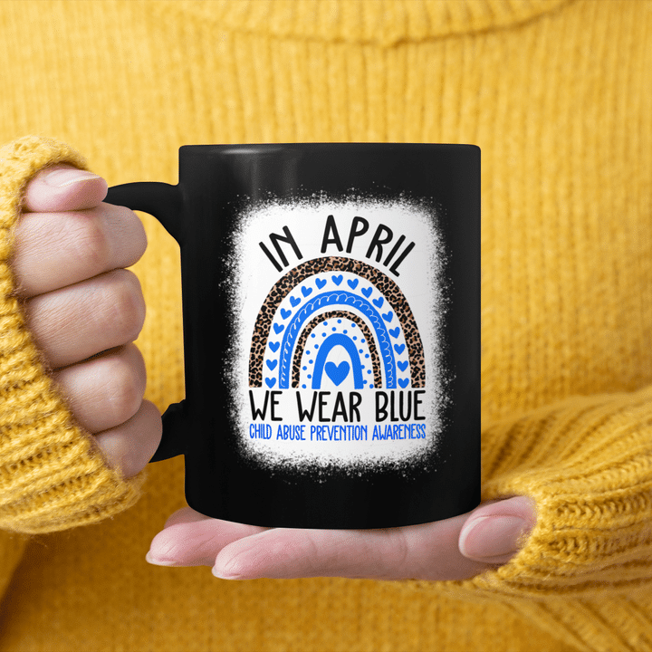 In April We Wear Blue Cool Child Abuse Prevention Awareness Mug