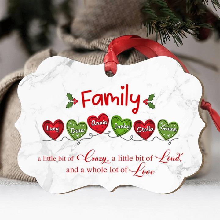 Family A Whole Lot Of Love Christmas Personalized Ornament - Christmas Gift For Family