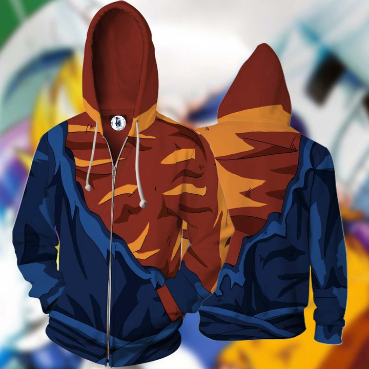 Dragon Ball Z Super Saiyan Goku Cosplay Zip Up Hoodie Jacket
