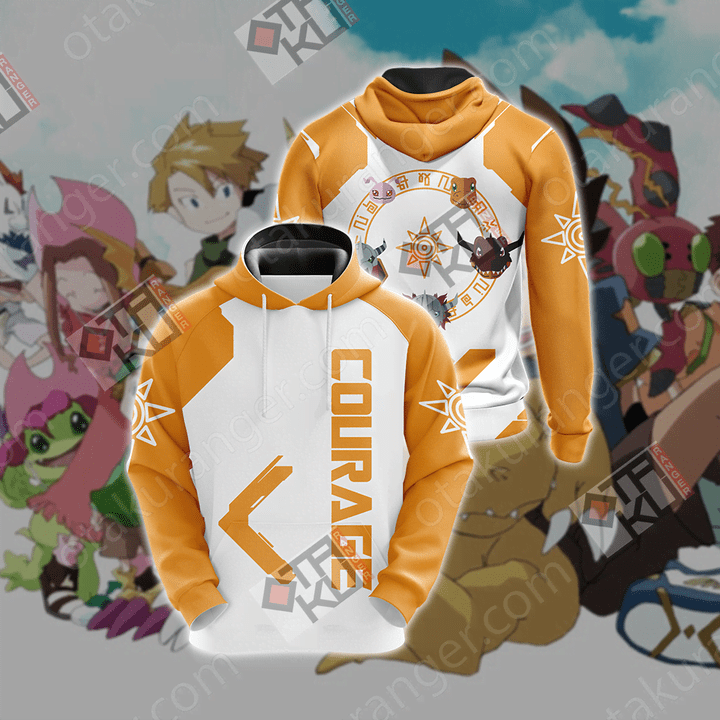 Digimon - The Crest Of Courage New Collection Unisex 3D Hoodie