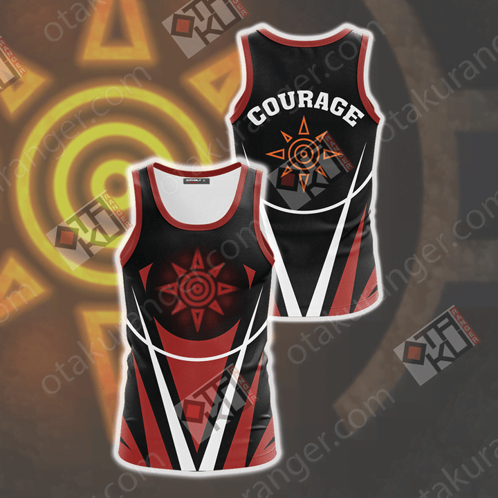Digimon The Crest Of Courage New Look Unisex 3D Tank Top