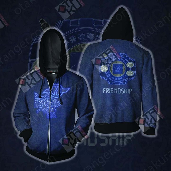 Digimon The Crest of Friendship New Zip Up Hoodie Jacket