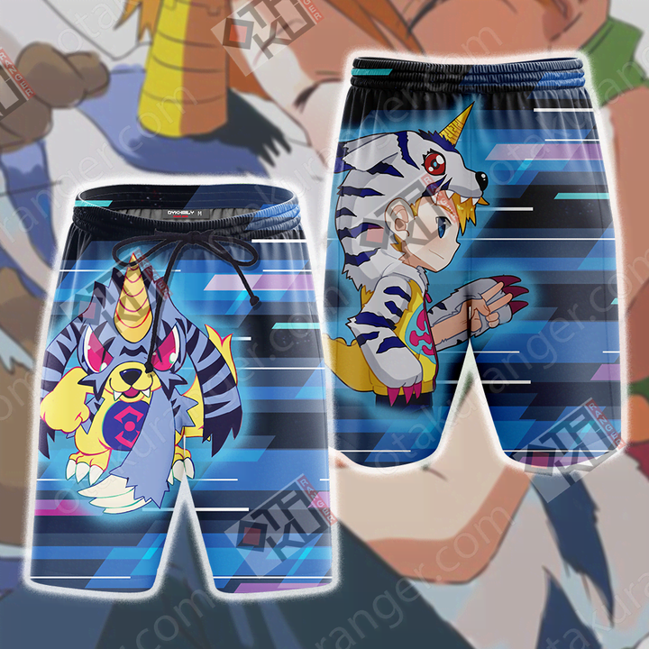 Digimon Gabumon New Look Unisex 3D Beach Shorts
