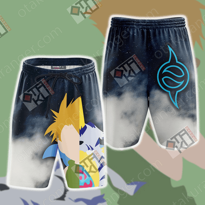 Digimon Yamato Ishida And Gabumon Minimalist Beach Shorts
