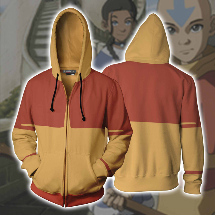 The Last Airbender Aang Cosplay Zip Up Hoodie Jacket