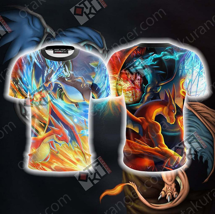 Pokemon Charizard X And Charizard Y Unisex 3D T-shirt