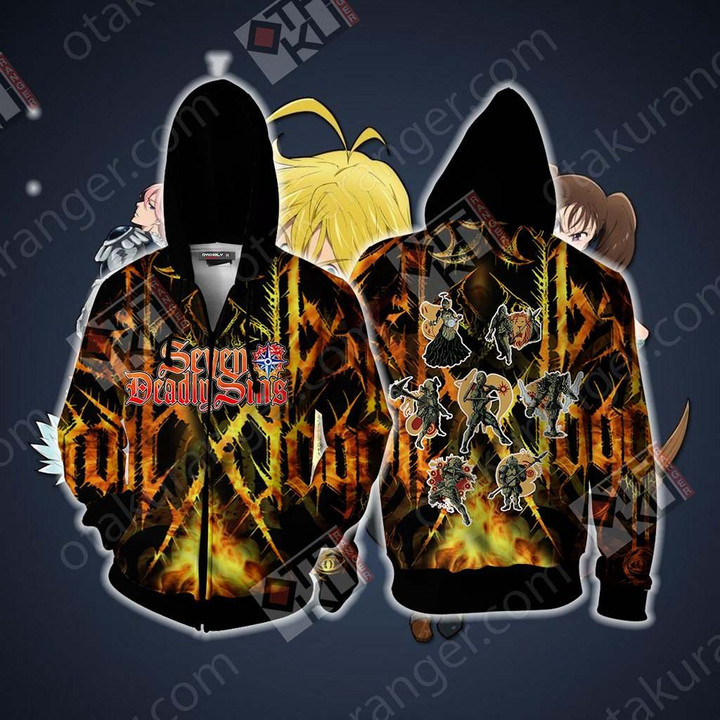 The Seven Deadly Sins New Version Unisex Zip Up Hoodie Jacket