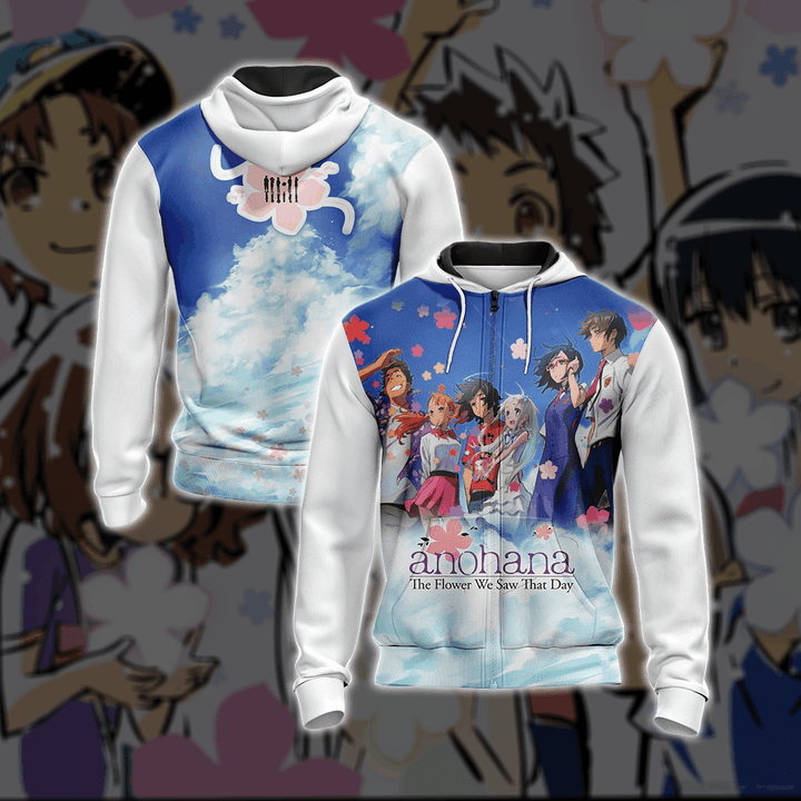 Anohana: The Flower We Saw That Day Unisex Zip Up Hoodie