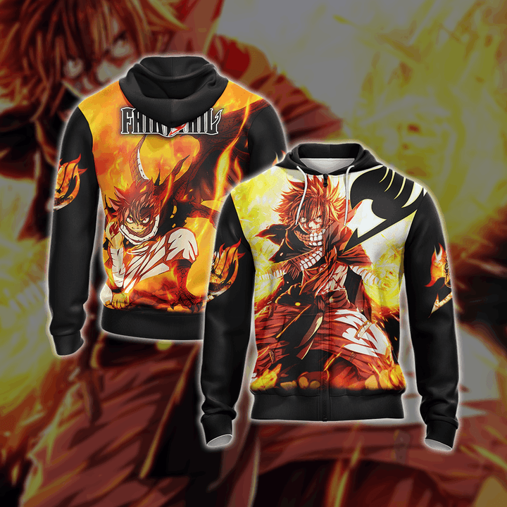 Fairy Tail Natsu Dragneelr New Style Unisex 3D Zip Up Hoodie