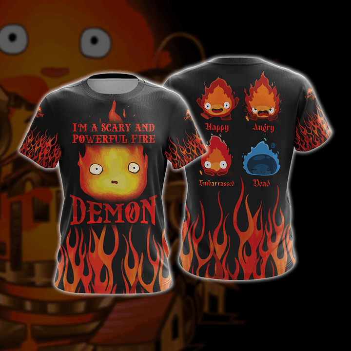 Howl's Moving Castle Calcifer Fire Demon Unisex 3D T-shirt