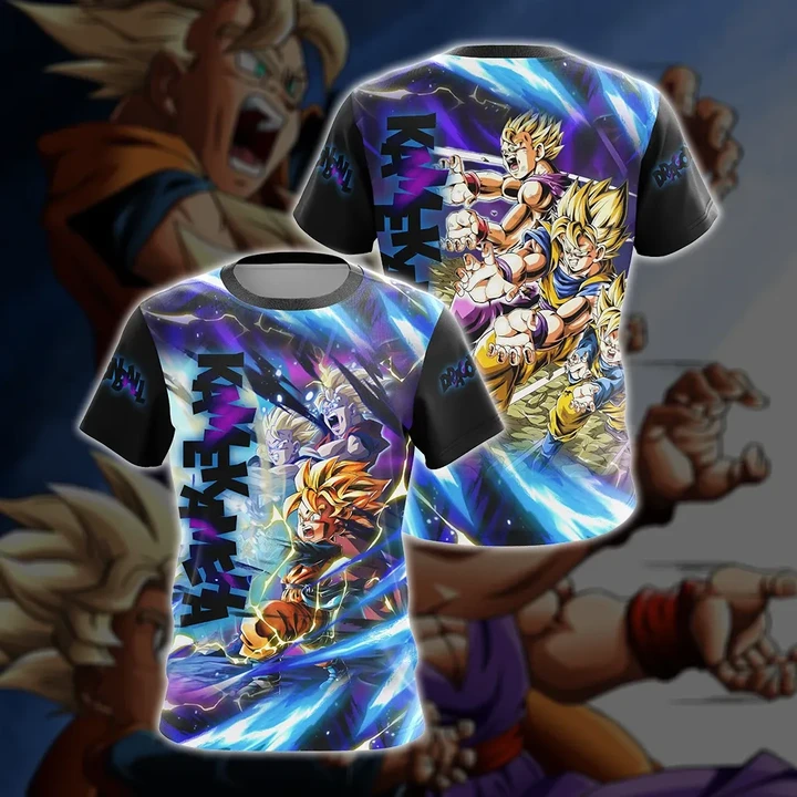 Dragon Ball Kamekameha Son Family - Son Goku Goten Gohan Unisex 3D T-shirt Zip Hoodie