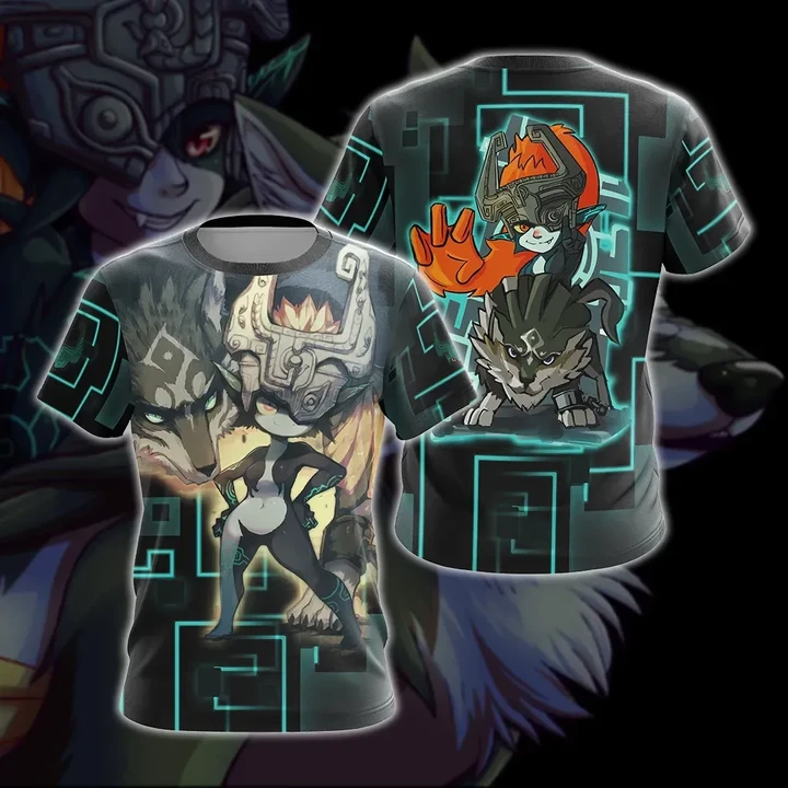 The Legend Of Zelda Wolf Link & Midna Unisex 3D T-shirt Zip Hoodie Pullover Hoodie