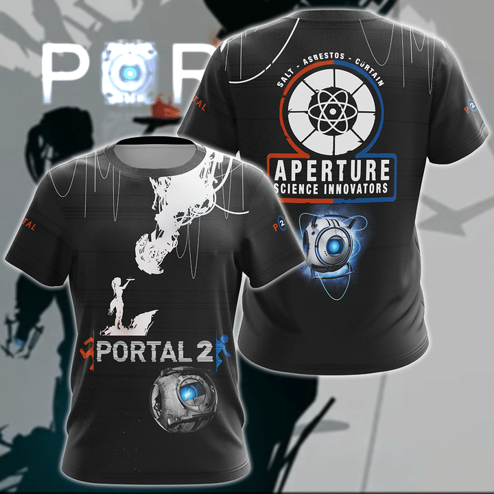 Portal 2 Video Game 3D All Over Print T-shirt Tank Top Zip Hoodie Pullover Hoodie Hawaiian Shirt Beach Shorts Jogger