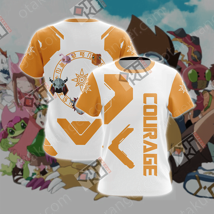 Digimon - The Crest Of Courage New Collection Unisex 3D T-shirt