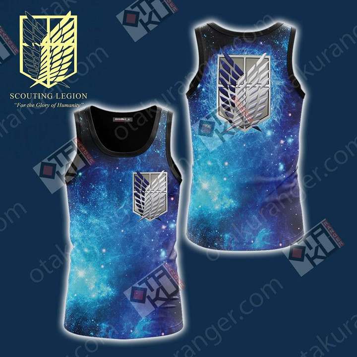Attack On Titan Scouting Legion For The Glory Of Humanity New Unisex 3D Tank Top