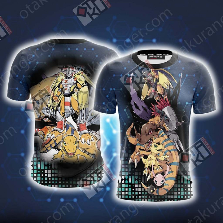 Digimon Evolution of Agumon Unisex 3D T-shirt