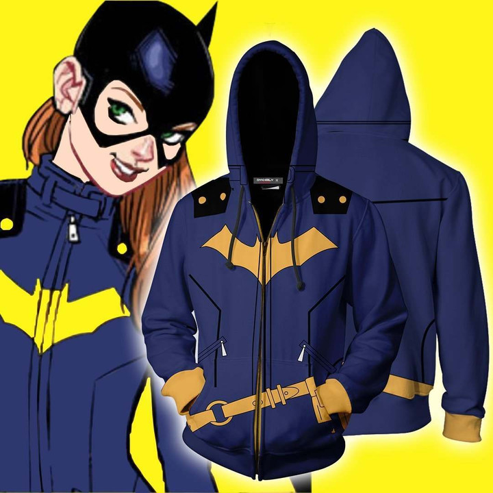 Batgirl Cosplay Zip Up Hoodie Jacket