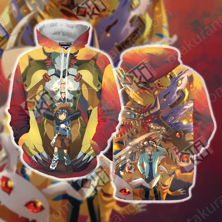 Digimon Greymon And Yagami Taichi New Unisex 3D Hoodie