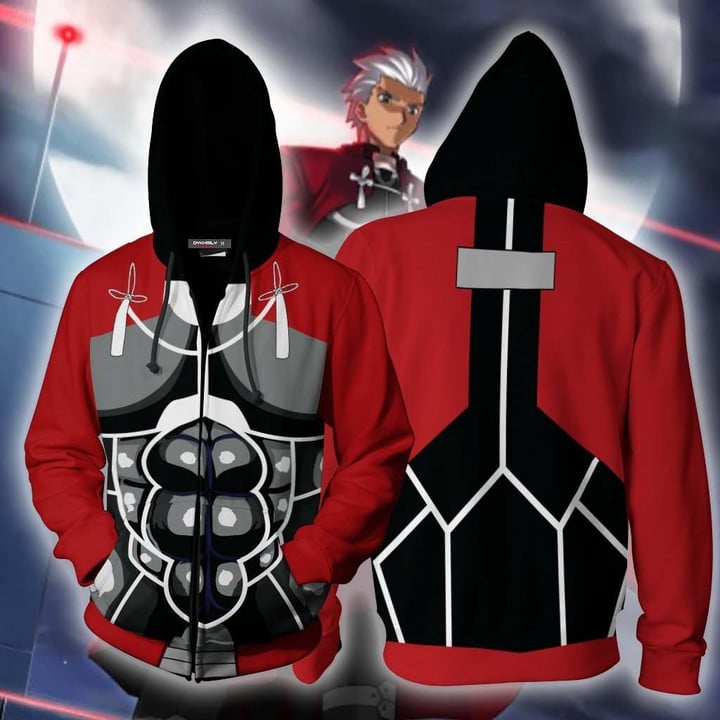 Fate/Stay Night Archer Cosplay Zip Up Hoodie Jacket