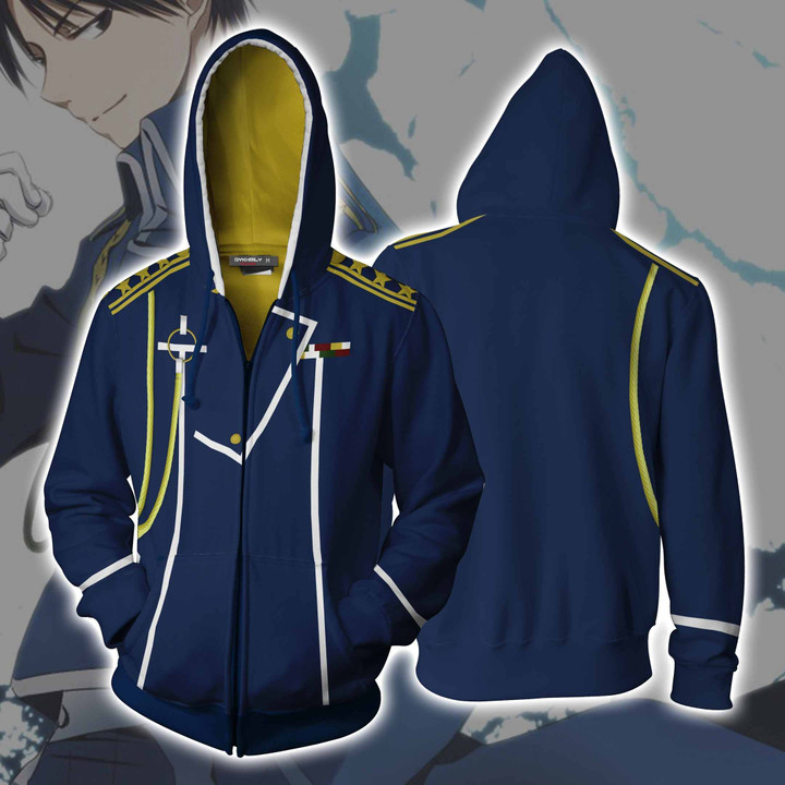 Fullmetal Alchemist Roy Mustang Cosplay Zip Up Hoodie Jacket