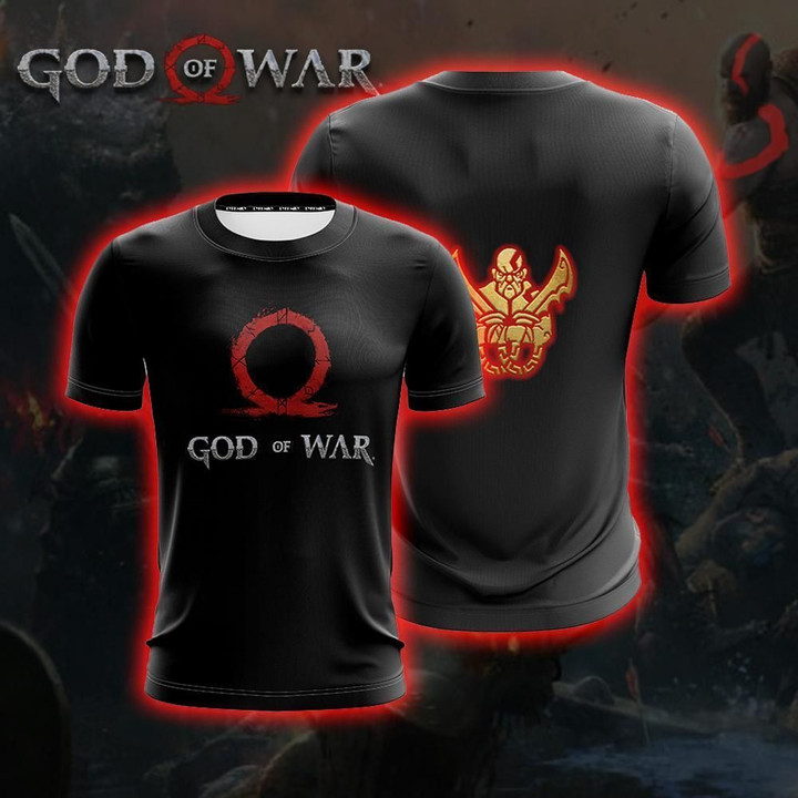 God Of War Kratos Omega Symbol Unisex 3D T-shirt