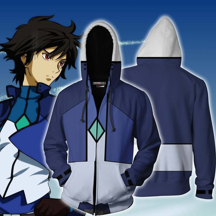 Mobile Suit Gundam 00 Setsuna F. Seiei Cosplay Zip Up Hoodie Jacket