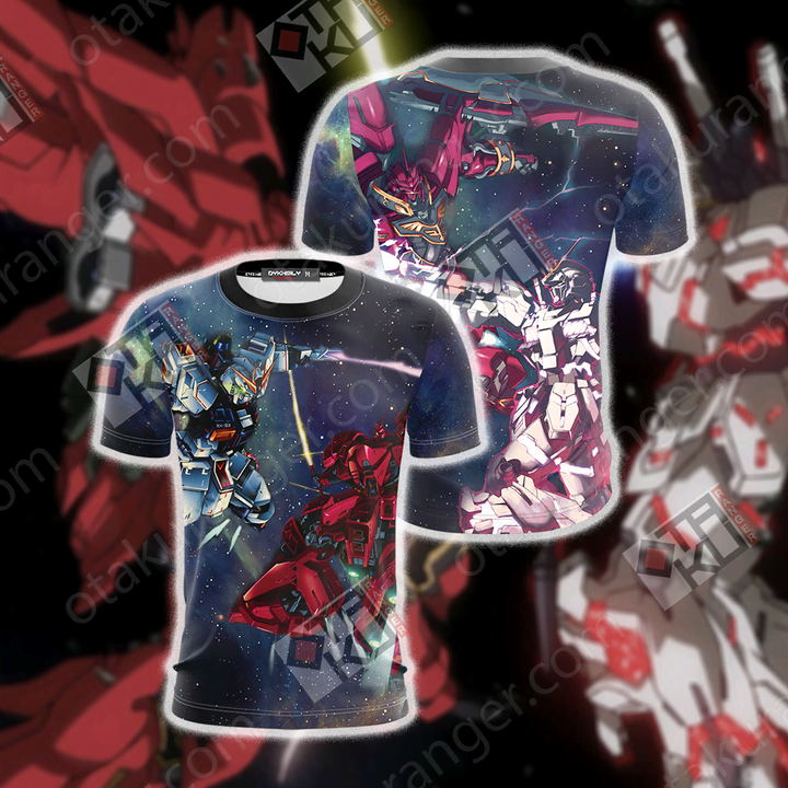 Mobile Suit Gundam Unicorn Gundam And Sinanju 3D T-shirt