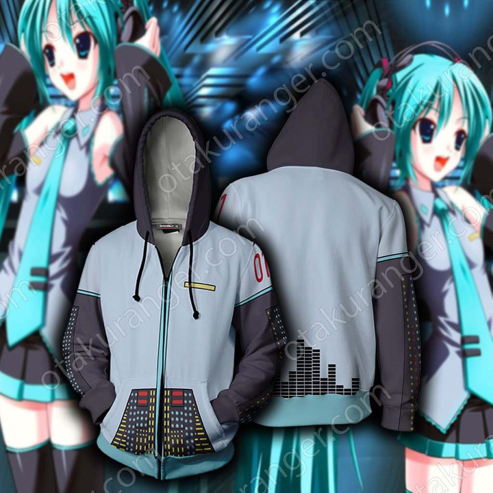 Hatsune Miku Cosplay Zip Up Hoodie Jacket