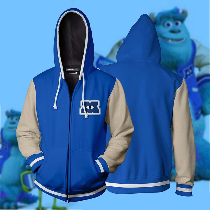 Monsters University Uniform Cosplay Zip Up Hoodie Jacket