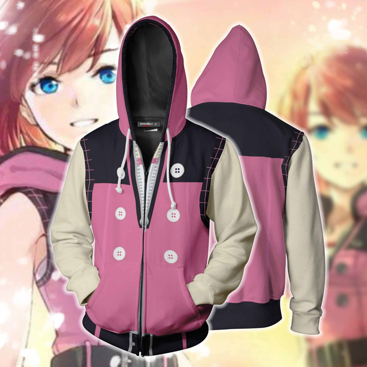 Kingdom Hearts III Kairi Cosplay Zip Up Hoodie Jacket
