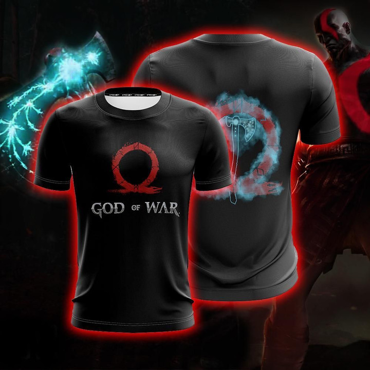 Kratos's Axe Omega Symbol God Of War Unisex 3D T-shirt