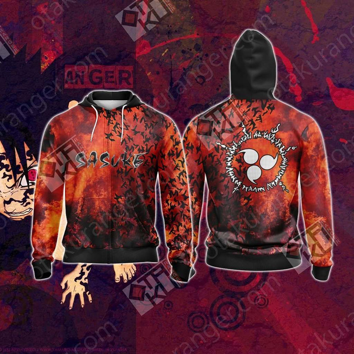 Naruto - Sasuke Cursed Seal Unisex Zip Up Hoodie Jacket