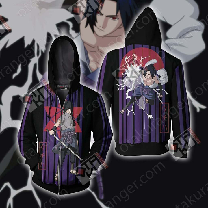 Naruto - Uchiha Sasuke Unisex Zip Up Hoodie Jacket