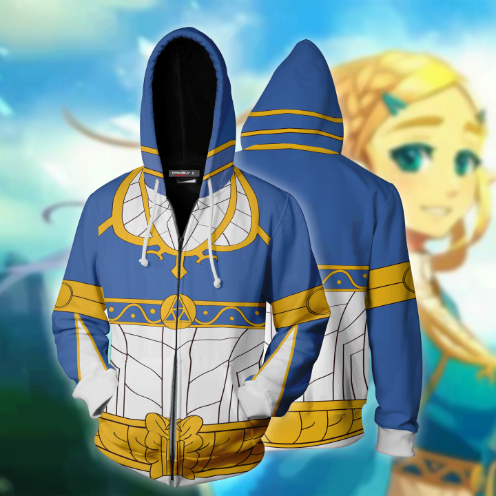 The Legend Of Zelda Cosplay Princess Zelda Skin Zip Up Hoodie Jacket